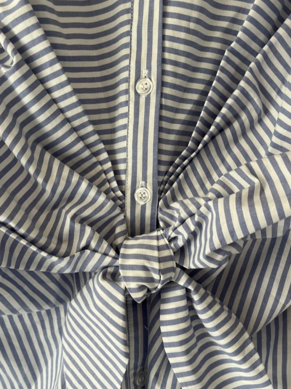Blue & White Striped Sleeveless Shirt - Picture 3 of 3